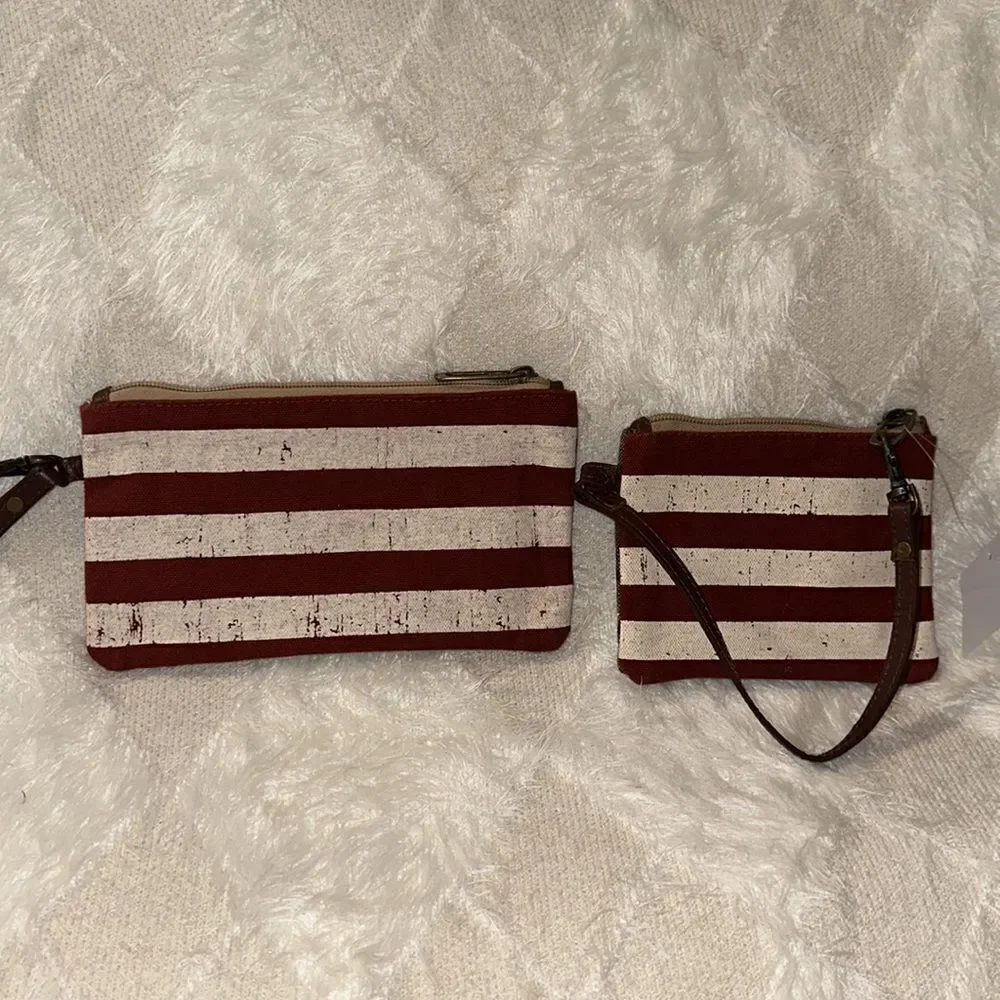 Primitives by Kathy Distressed Stars & Stripes Wristlet Set of 2 Travel Bags